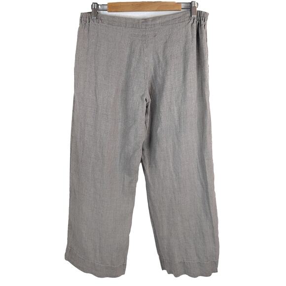 Flax Natural Beige Linen Cropped Pants Straight Leg High Rise Women's P/S (4/6) - Picture 2 of 6